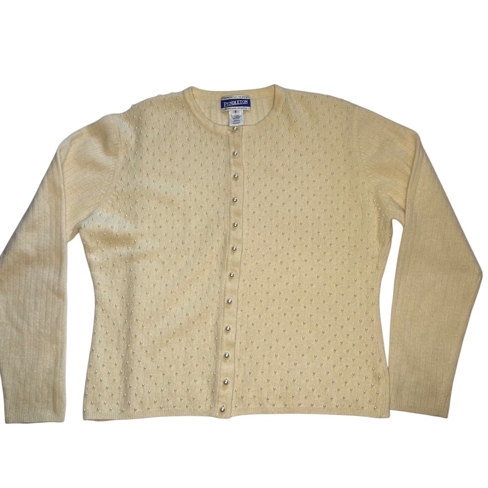 Pendleton Portland Oregon Embellished Lambswool Angora Cardigan‎ Sweater